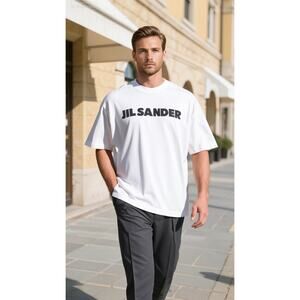 Jil Sander Men’s Stiff Lightweight Cotton Jersey T-Shirt, NWT, Med